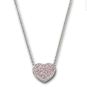 Swarovski breast cancer pink heart pendant
